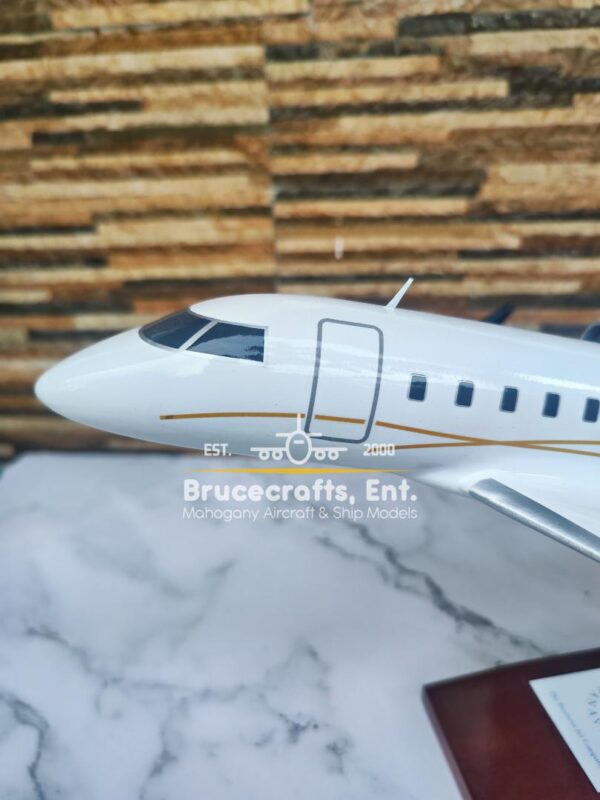 Model of Bombardier Challenger 605 with detailed craftsmanship.